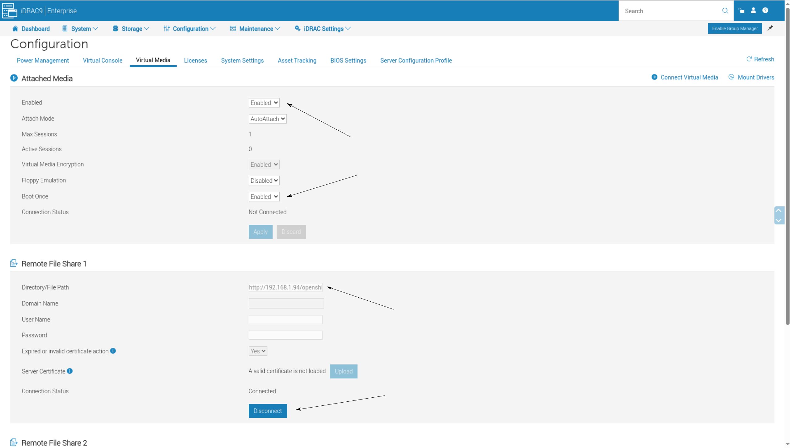 Configuring iDRAC 9 Virtual Media